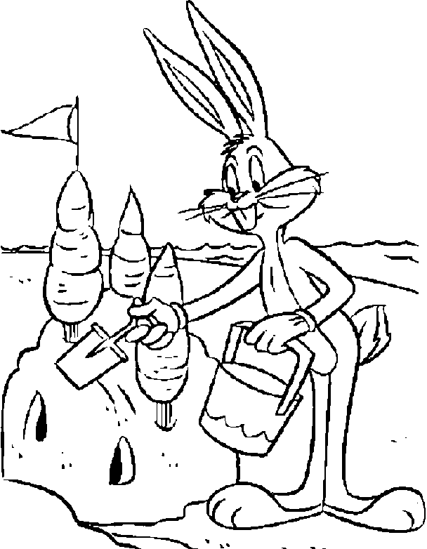 Bugs Bunny it builds a sandcastle